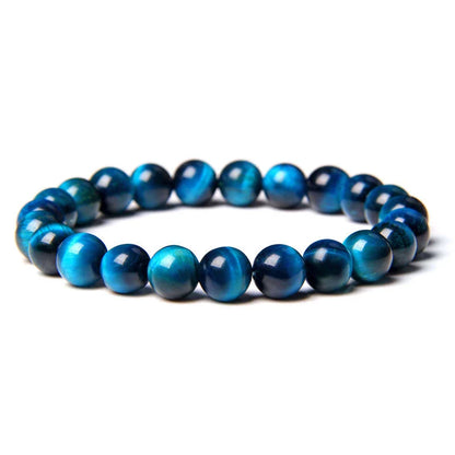 Stylish lapis lazuli and tiger eye beaded bracelet in royal blue colour, with versatile and anti-fatigue properties