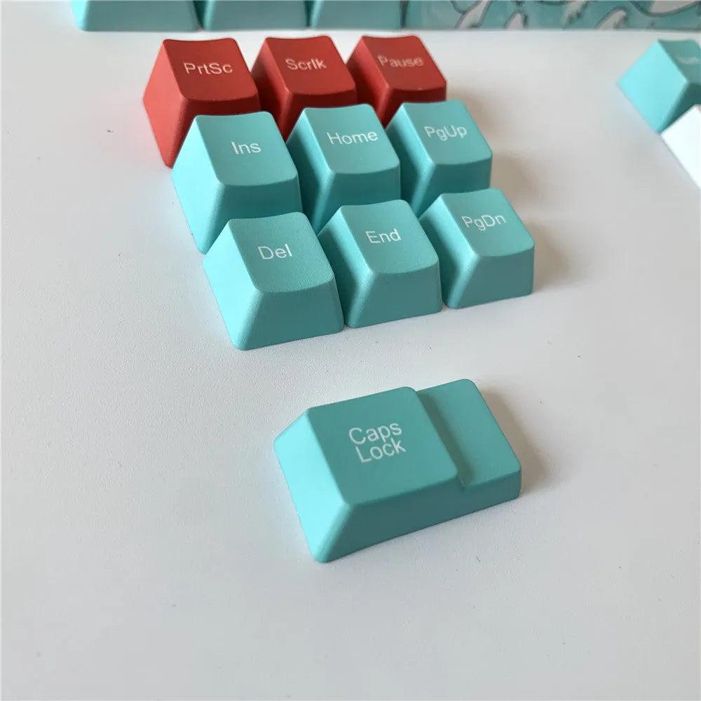 Coral Sea 108 keycap set blue Japanese radical layout for GH60 GK64 mechanical keyboard