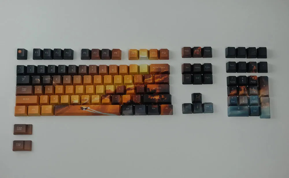 Saturn engraved mechanical keyboard keycap set with 108 keys plus 2 supplements