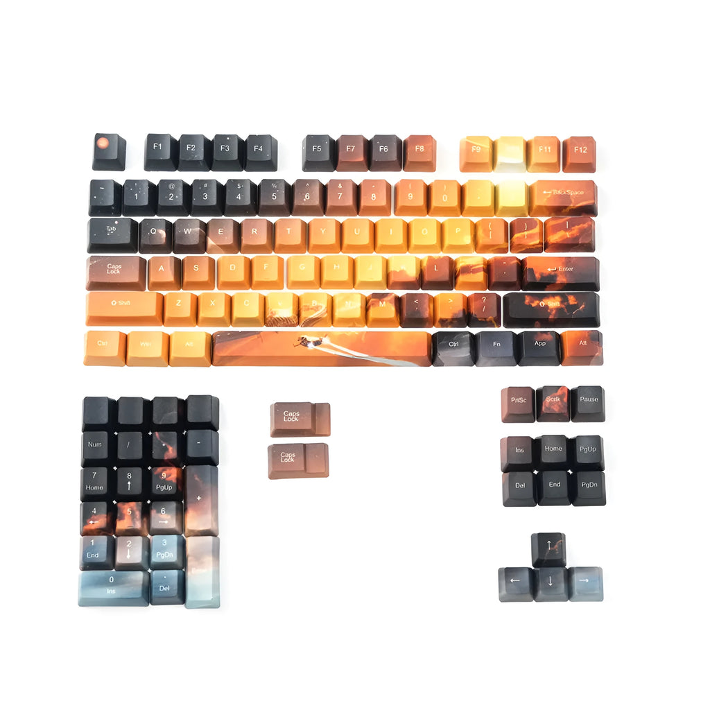 Saturn engraved mechanical keyboard keycap set with 108 keys plus 2 supplements