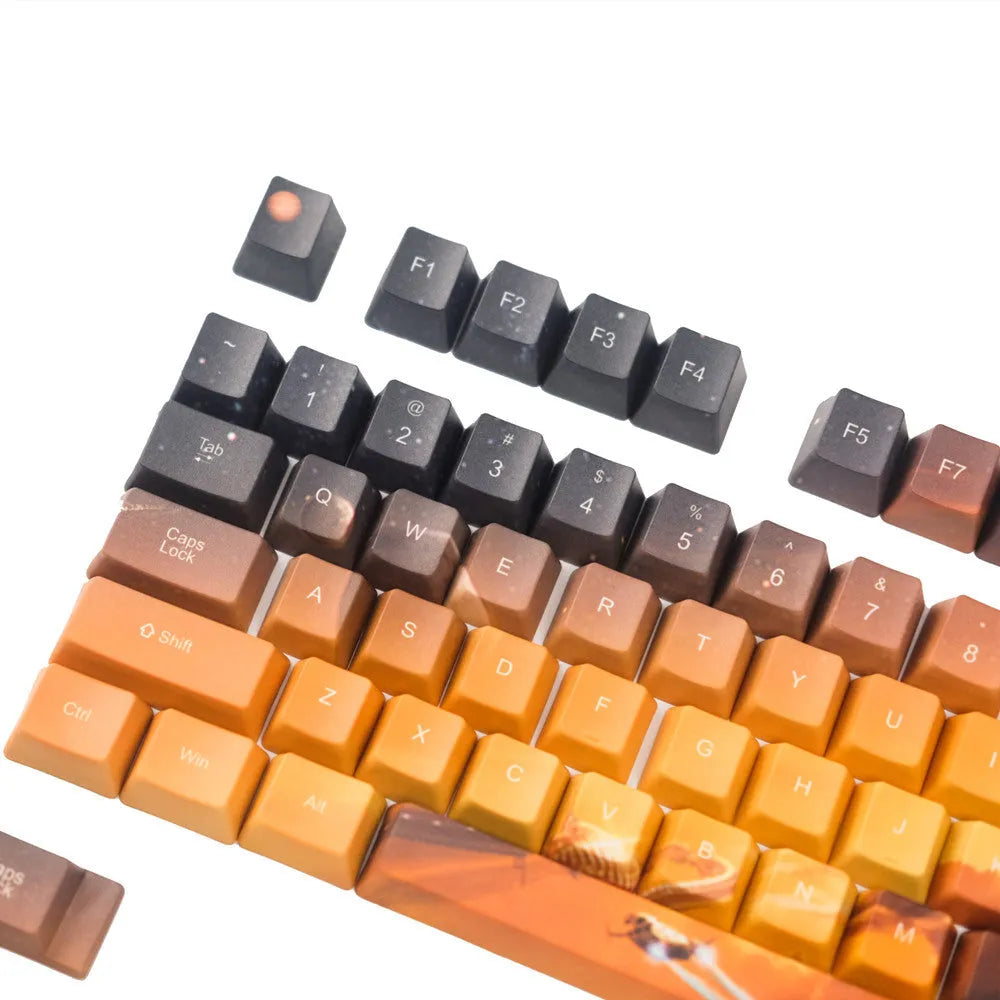 Saturn engraved mechanical keyboard keycap set with 108 keys plus 2 supplements
