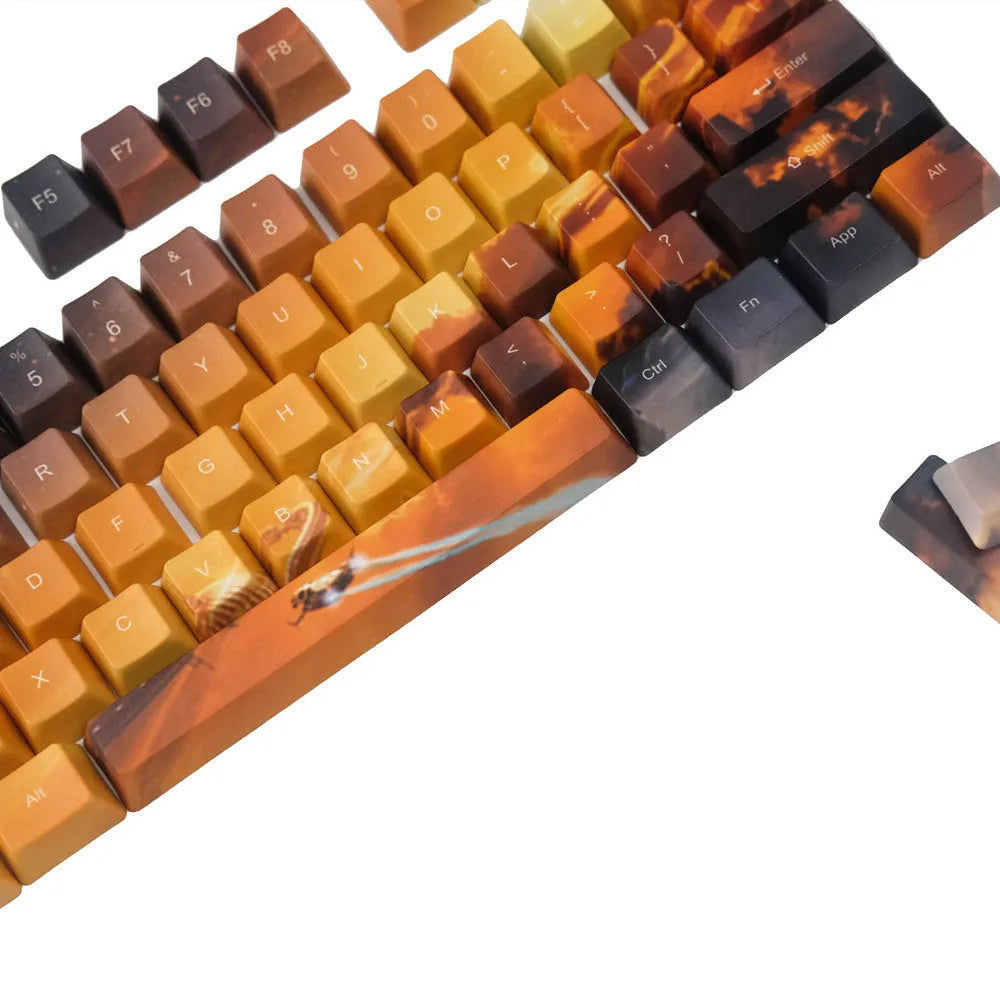 Saturn engraved mechanical keyboard keycap set with 108 keys plus 2 supplements