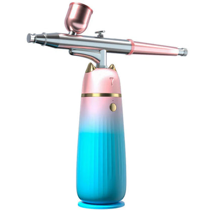 Hand-Held Portable High Pressure Oxygen Injector in Lake Blue for skin hydration