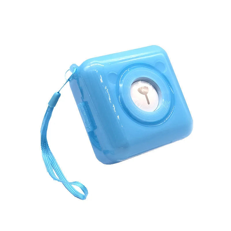 Portable handheld label mini thermal printer in white, pink, or blue