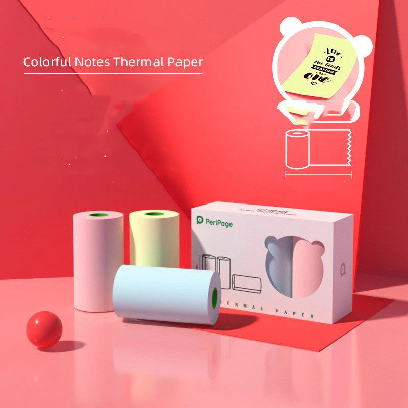 Portable handheld label mini thermal printer in white, pink, or blue