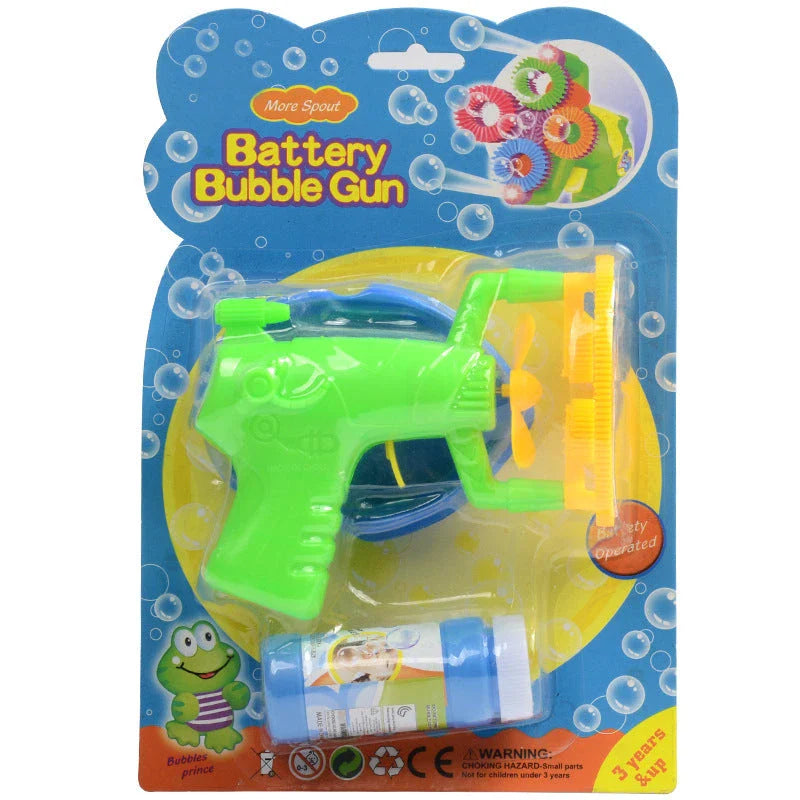 Electric automatic bubble blower machine gun for kids outdoor play