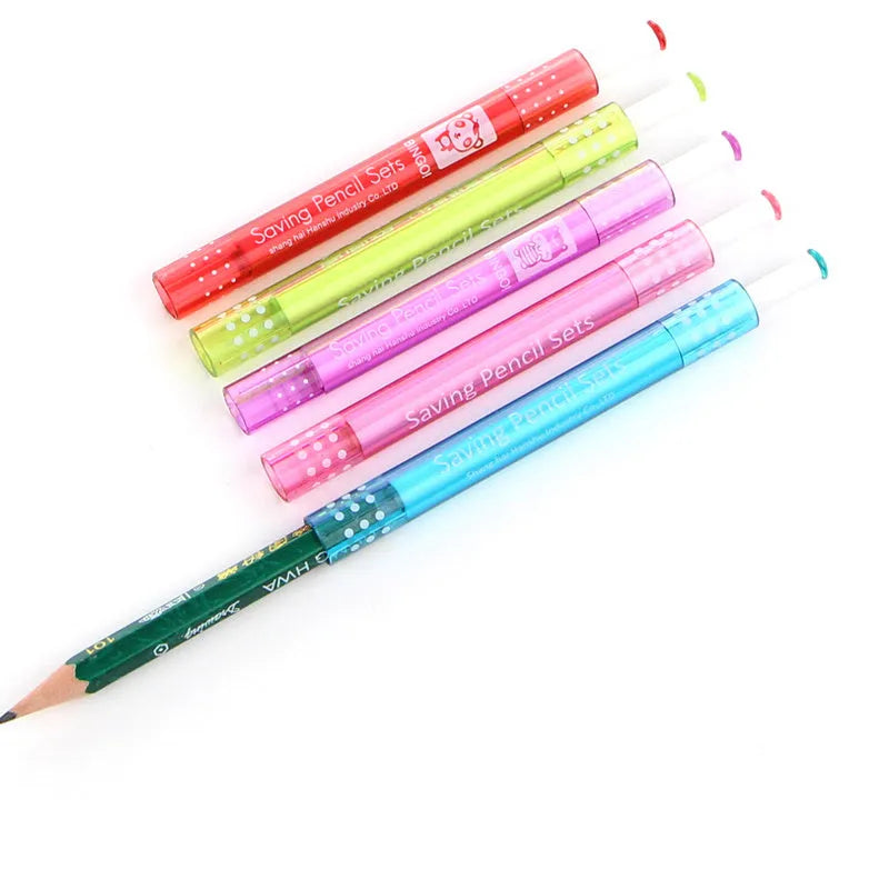 A 9 cm long pencil extender or extension rod with a 0.7 mm opening, shown in one of five available style options.