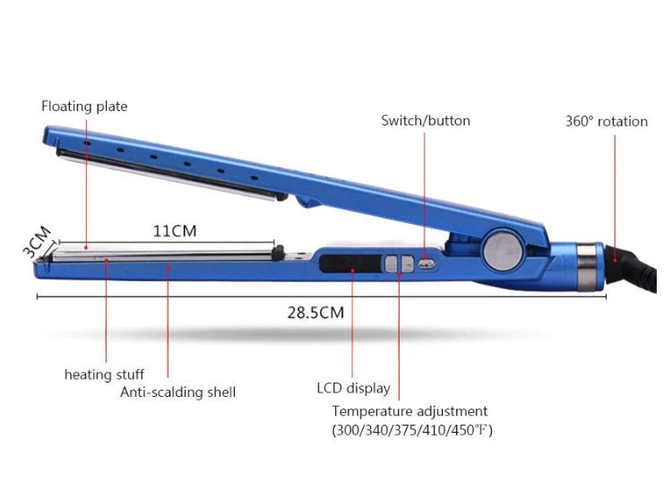 Spiral curler comb set with titanium alloy splint for gentle hair styling