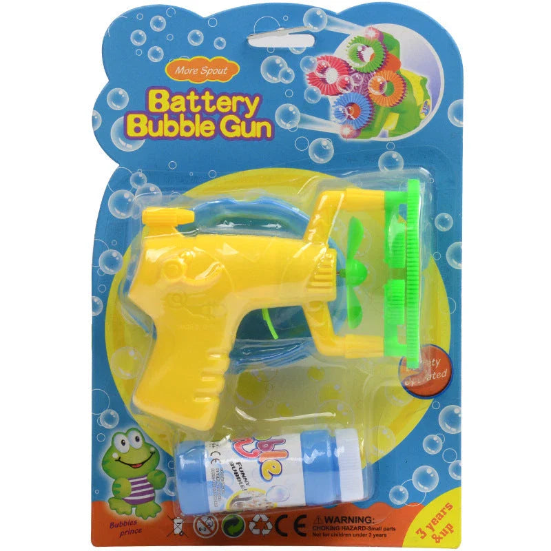 Automated Bubble Blaster Machine with Compact Fan for Outdoor Fun - Durable Plastic Construction, Battery-Powered Operation, Spill-Proof Tray