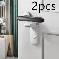Children's door lever lock in enamel grey for child and pet safety