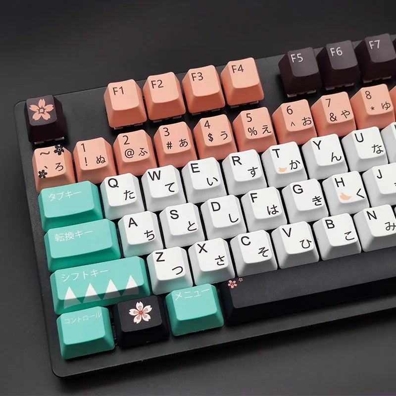 Green Cherry MX mechanical keyboard replacement keycap set with UK ISO layout