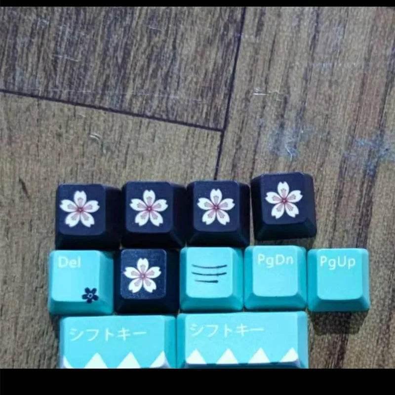 Green Cherry MX mechanical keyboard replacement keycap set with UK ISO layout
