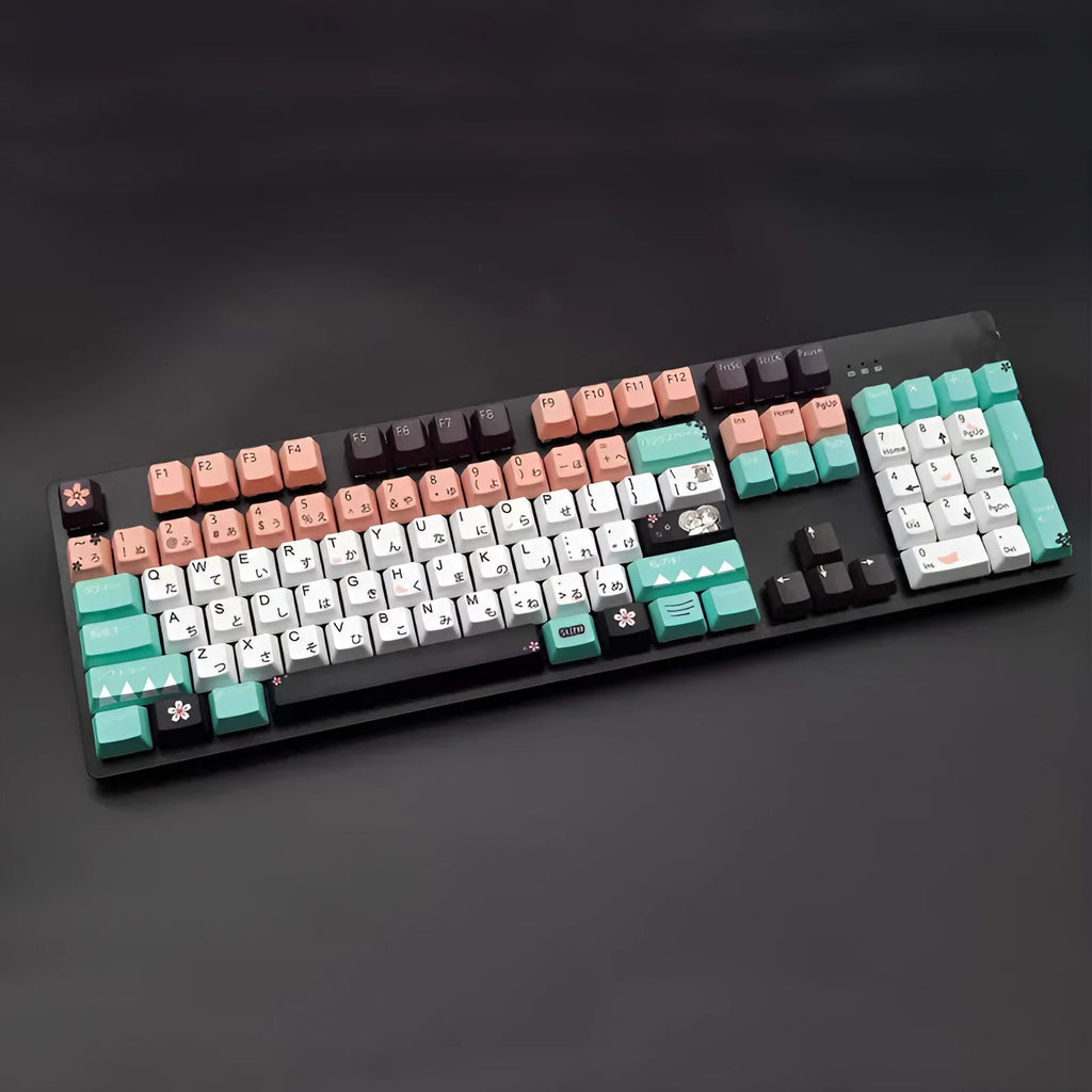 Green Cherry MX mechanical keyboard replacement keycap set with UK ISO layout