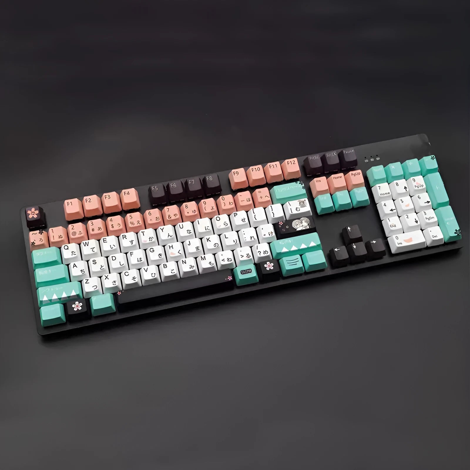 Green Cherry MX mechanical keyboard replacement keycap set with UK ISO layout