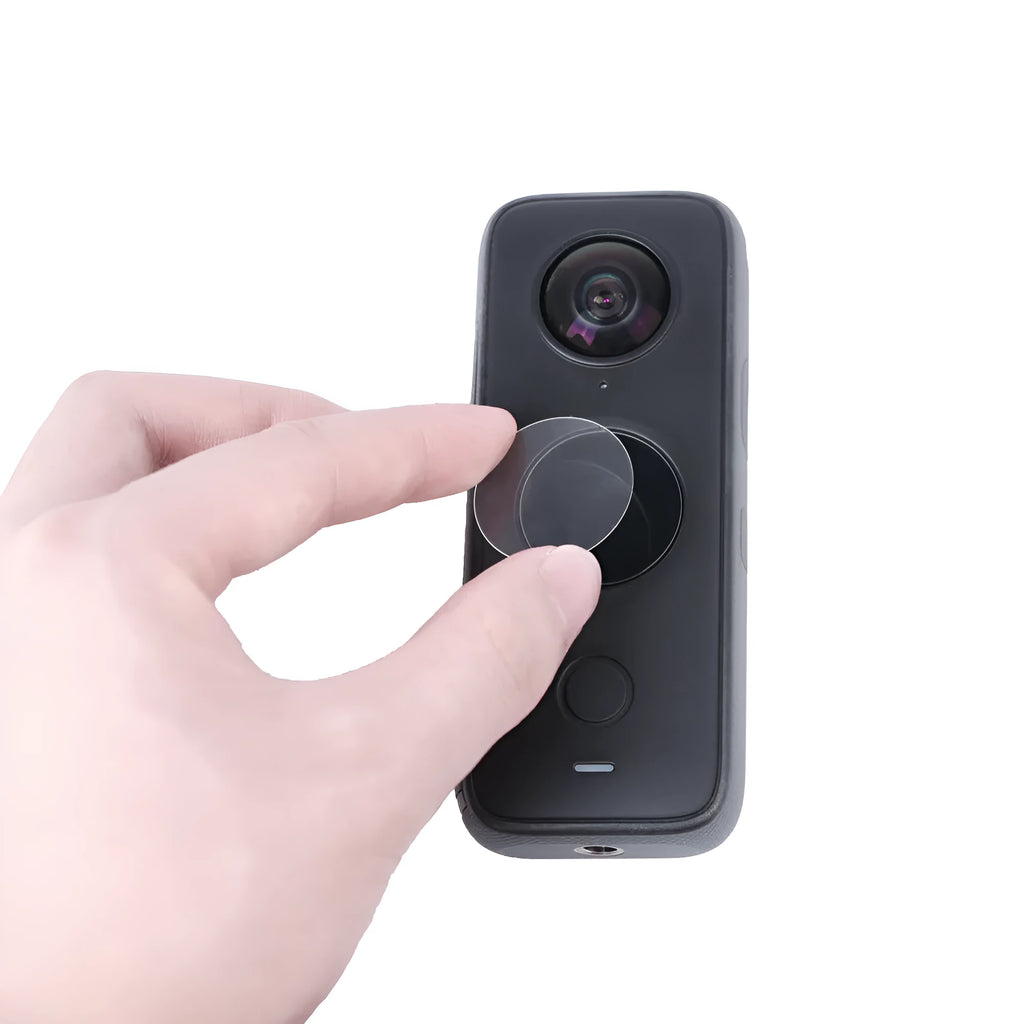 Black tempered glass screen protector for Insta360 ONE X2 camera with dimensions 97mm by 64mm