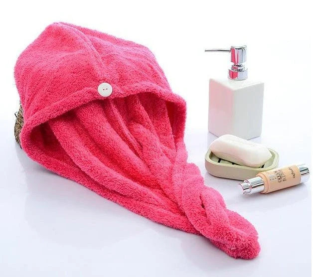 Microfiber hair dryer cap for women, 60x25cm, available in multiple colors