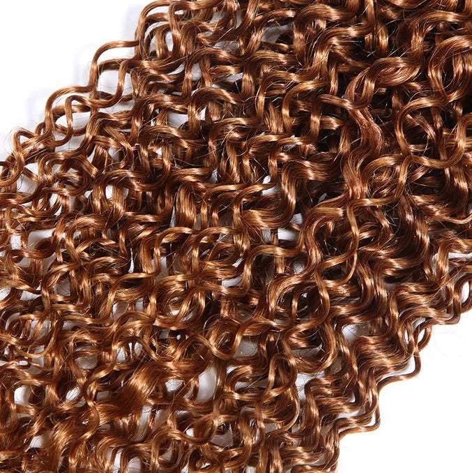 Real human hair wig in Afro kinky curly texture, brown colour, medium long length, 10-18 inch options