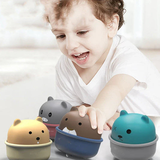 Mini Baby Toy Car Wind Up Cartoon Animal Toy Press and Go Vehicles in vibrant colours
