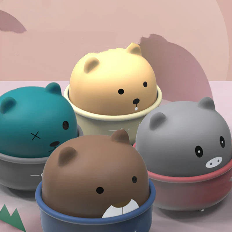 Mini Baby Toy Car Wind Up Cartoon Animal Toy Press and Go Vehicles in vibrant colours