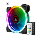 Camouflage-patterned 120mm PC chassis fan with illuminated RGB lights.