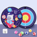 Children's sticky ball dart board with cartoon animal design and six Velcro balls