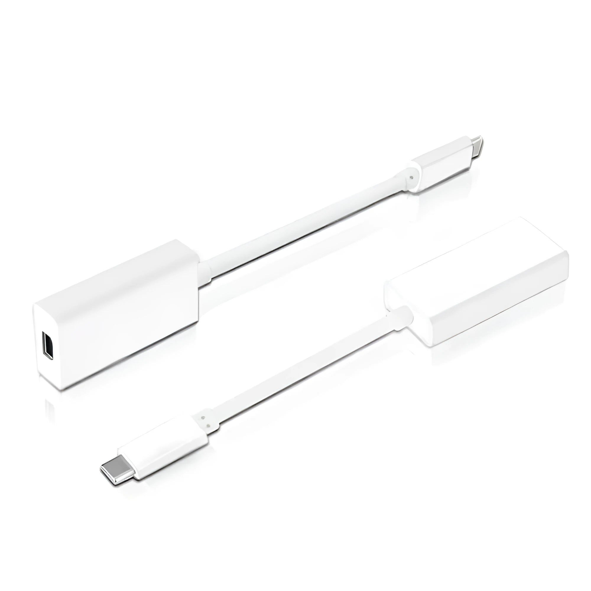 White ABS Thunderbolt 3 USB-C to Thunderbolt 2 adapter for MacBook Pro connecting older devices