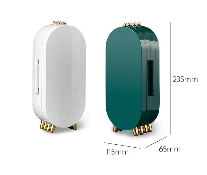 Desktop multi-layer dust-proof ear stud jewelry box in pearl white and morandi colors