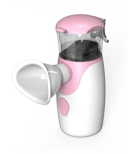 Nano Steamer Eye Sprayer in blue and pink, compact and portable for eye care on the go