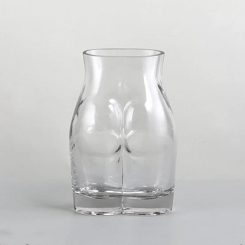 European style glass floral vase for single stem flowers on table