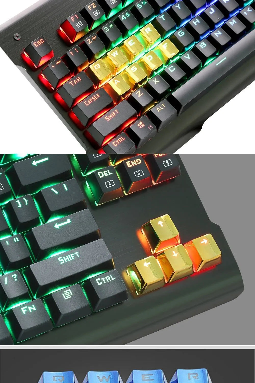Redragon metallic red PBT keycaps set with translucent legends for mechanical keyboards