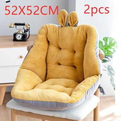 Plush chair cushion with integrated backrest in various colours and sizes
