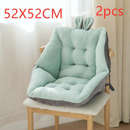 Plush chair cushion with integrated backrest in various colours and sizes