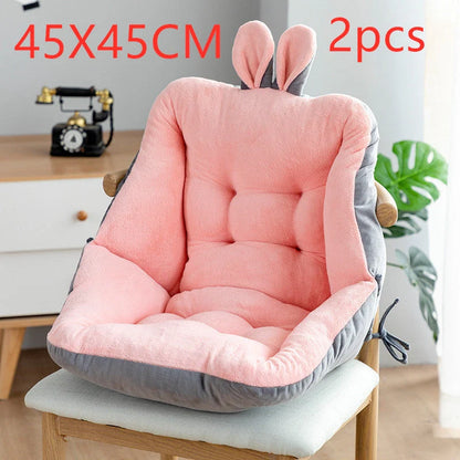 Plush chair cushion with integrated backrest in various colours and sizes