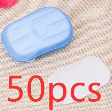 Compact disposable travel soap sheets in a durable PP5 container, perfect for on-the-go hygiene