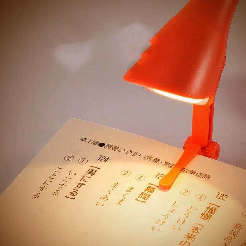 Mini LED clip-on book light with flexible neck for adjustable reading light