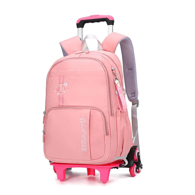 Removable children's school backpack with wheel trolley in various colours