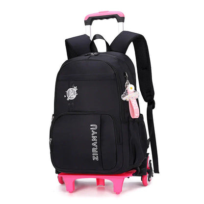 Removable children's school backpack with wheel trolley in various colours