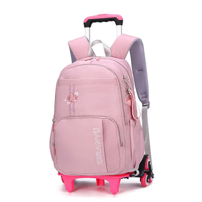 Removable children's school backpack with wheel trolley in various colours