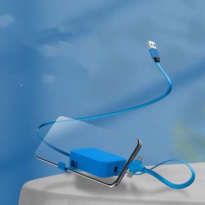 4-in-1 retractable USB cable with phone stand in macaron colours