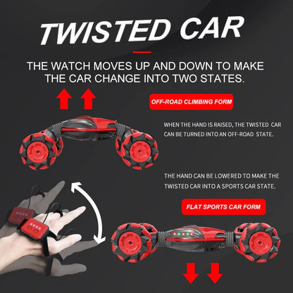 Global Funhood GW124 RC Remote Control Twist Stunt Car in action on rugged terrain