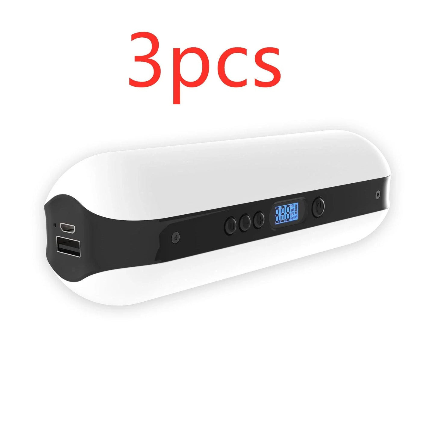 Smart electric bicycle pump with USB charging and automatic stop feature