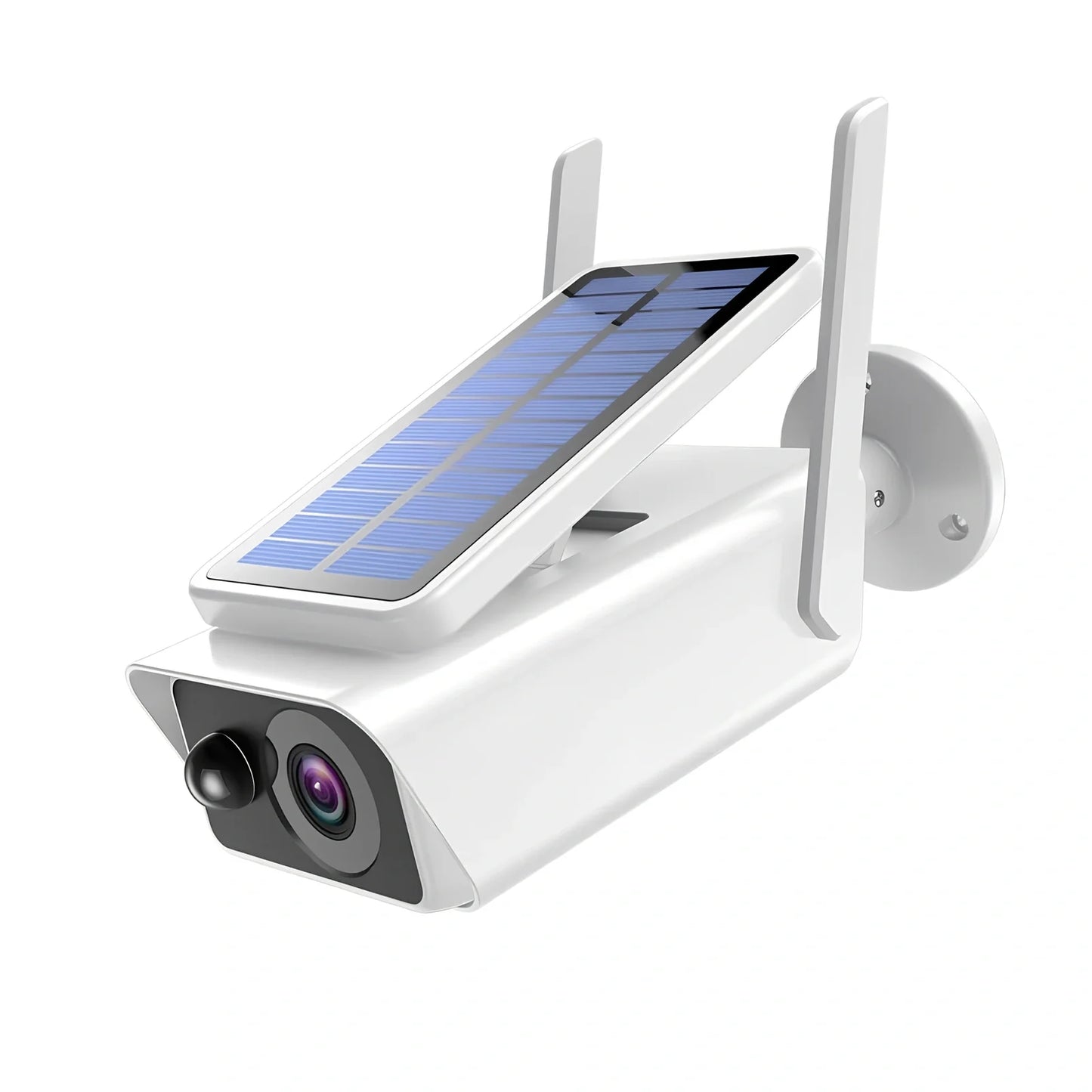 Wireless solar security camera with aluminium housing and 1080p resolution for outdoor surveillance