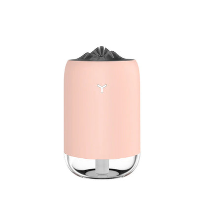 Magic Flame Humidifier in white, light blue, and pink, compact ultrasonic humidifier for small spaces