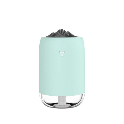 Magic Flame Humidifier in white, light blue, and pink, compact ultrasonic humidifier for small spaces