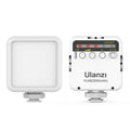 Mini LED photography light with built-in lithium battery, 6W dimmable 5500K, black finish, compact 10.5x8x4cm
