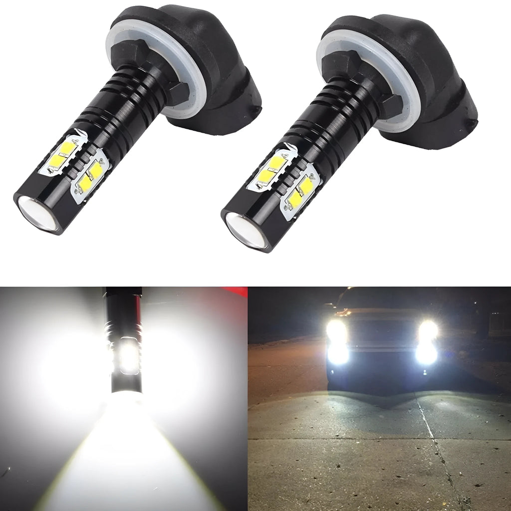 Car LED fog light 10SMD 50W 6000K white black shell aluminium 881 base
