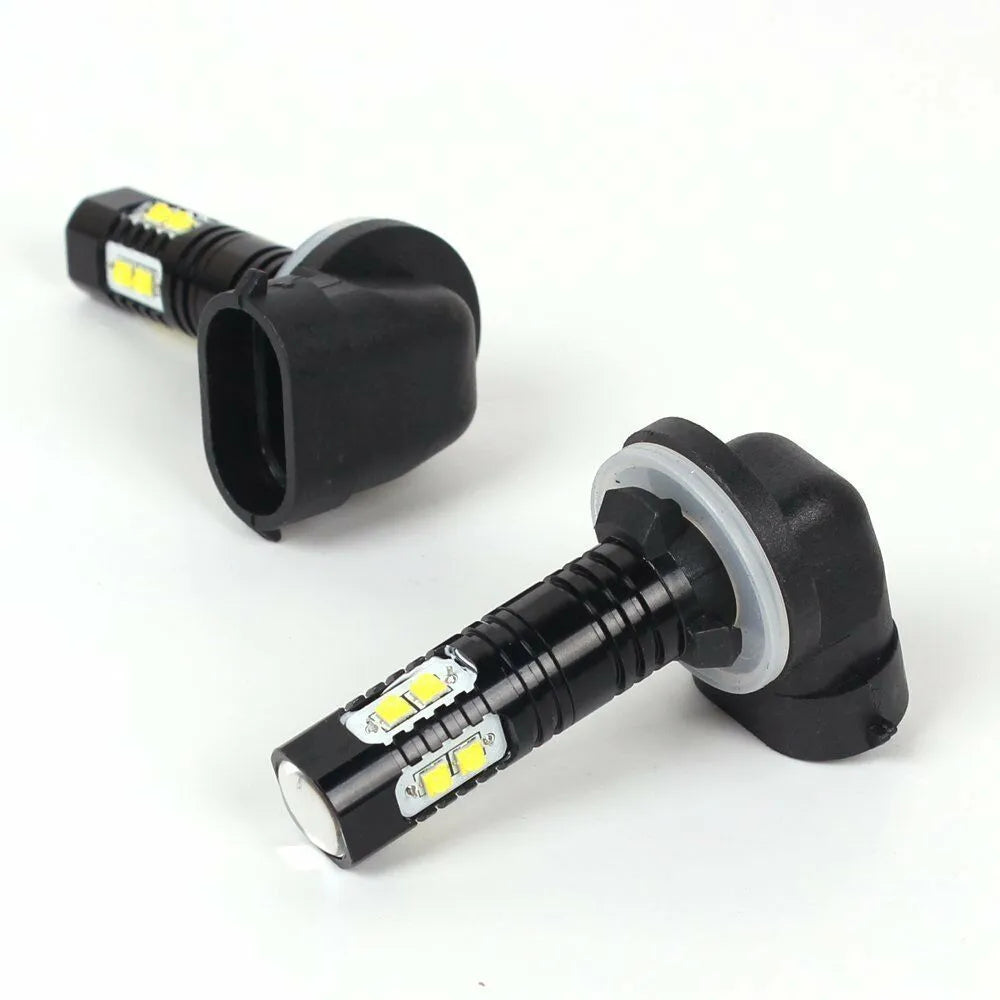 Car LED fog light 10SMD 50W 6000K white black shell aluminium 881 base