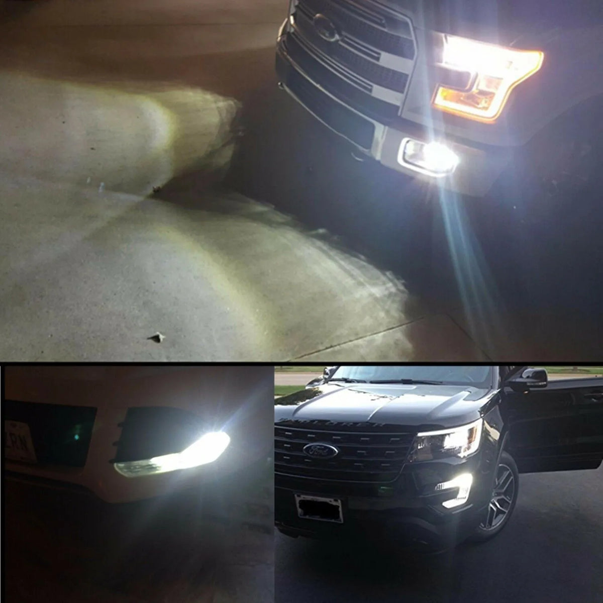 Car LED fog light 10SMD 50W 6000K white black shell aluminium 881 base