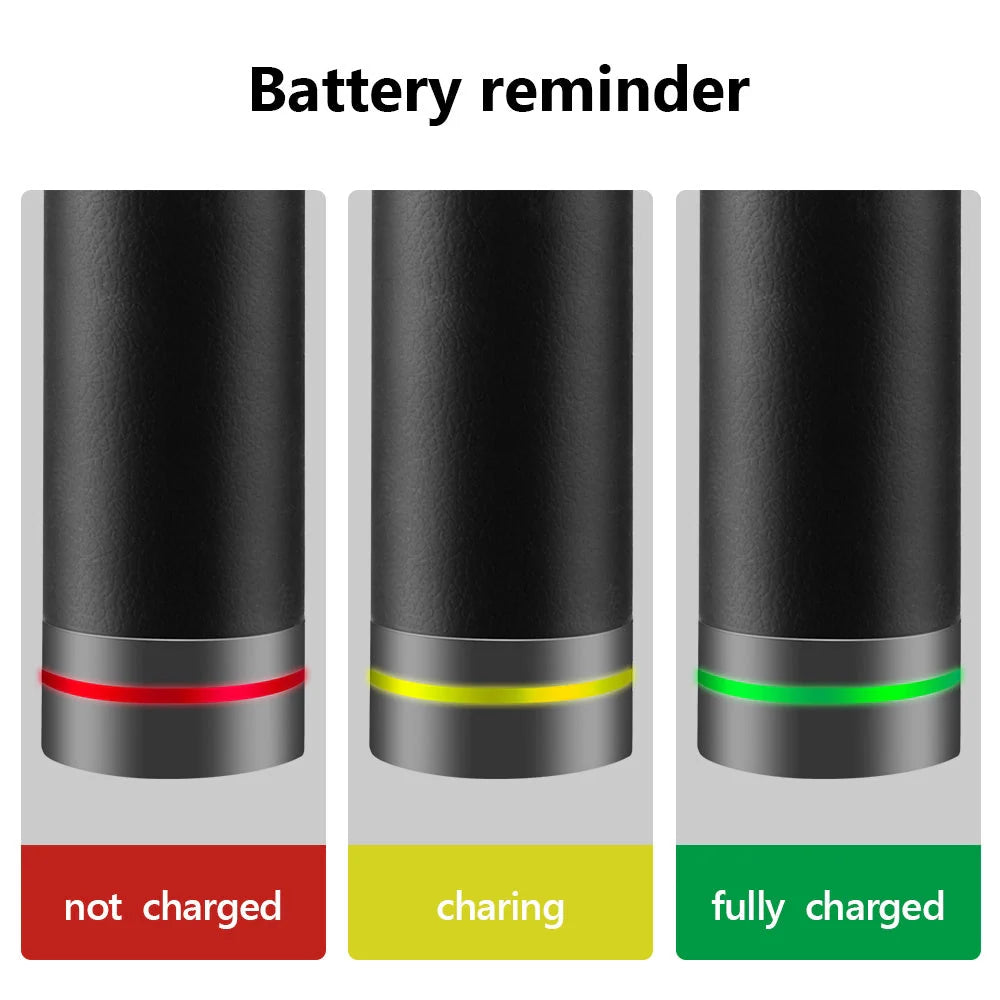 Release Stick Transmembrane Electric Massage Gun with six interchangeable heads on a white background