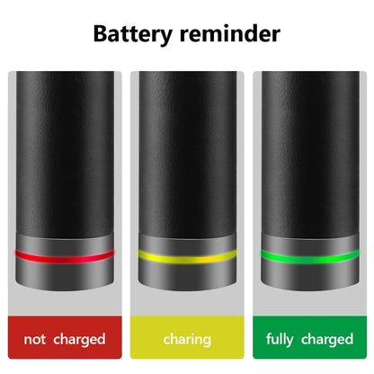 Release Stick Transmembrane Electric Massage Gun with six interchangeable heads on a white background